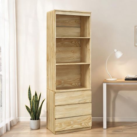 Meuble de rangement de bureau bois naturel 60 x 35 x 180 cm (1/5)