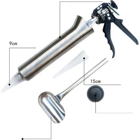 Pistola de calafateo de acero inoxidable para puntas de calafateo - Herramienta para ladrillos y azulejos - Herramienta de bricolaje