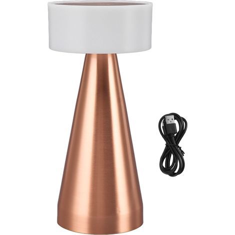 Lampe de table LED portable, 3 températures de couleur, intensité variable, batterie rechargeable 1800 mAh, lampe de chevet, couleur or rose (1/5)