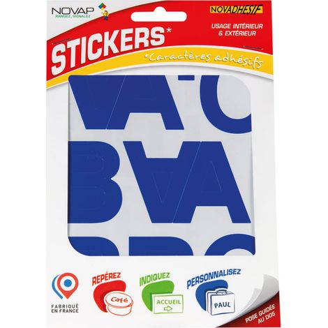 Lettres autocollantes 50mm Bleu NOVADHESIFS - 4370545 (1/5)