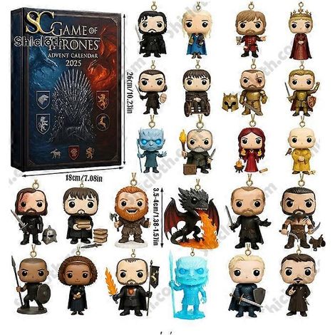 Calendrier de l'Avent surprise « Game of Thrones », décoration de sapin de Noël, pendentif en acrylique