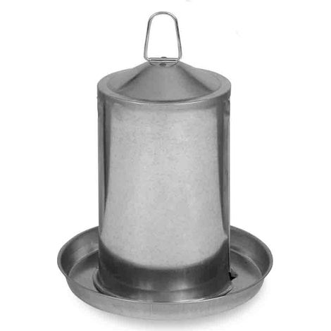 Abreuvoir poule en acier galvanisé double paroi 4L – Remplissage facile par le dessus – Protection contre chaleur et froid – Gaun (1/2)