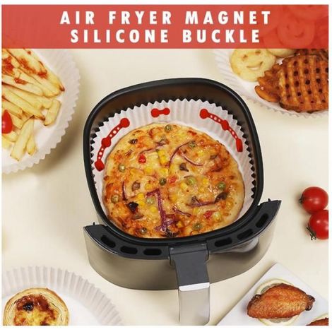 Lot de 4 boucles magnétiques en silicone pour friteuse à air,aimants Air Fryer pour papier parchemin,pinces réutilisables (1/5)