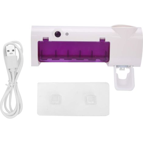 Stérilisateur de brosses à dents UV, support mural UVC – Organiseur de brosses à dents sans perçage pour la salle de bain (1/5)