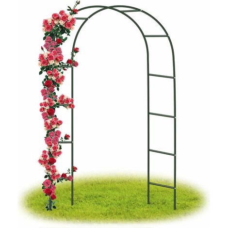 Forever Speed Garden Arch/Wedding Arch Rose Arch Support Garden Column, Metal Garden Arch Climbing Plants Metal 240 x 140 x 38 CM/Green (1/5)
