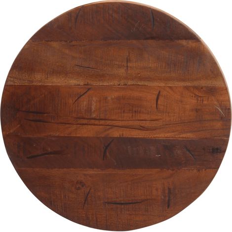 Tischplatte Ø 60x3,8 cm Rund Altholz Massiv