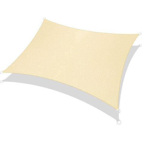 Voile d'ombrage Rectangle Sable 2 × 3 mètres, Toile imperméable Une Protection des Rayons UV à 95%, pour en Plein air, Jardin & terrasse, Pelouse (1/5)