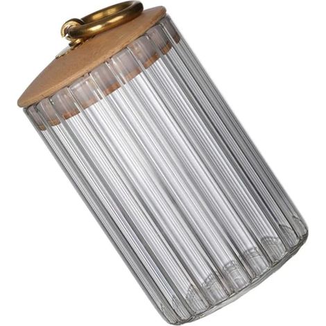 Pot de stockage en verre scellé, grand pot transparent pour l'organisation de la cuisine, utilisé pour le stockage de produits secs (1/5)