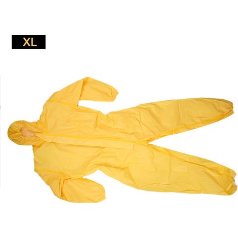 Combinaison de protection jaune 3085T antistatique, résistant aux acides, alcalis, huiles et produits chimiques - Taille XL (1/5)