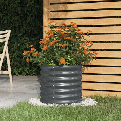 Jardinière Acier galvanisé 40x40x36 cm Anthracite (1/4)