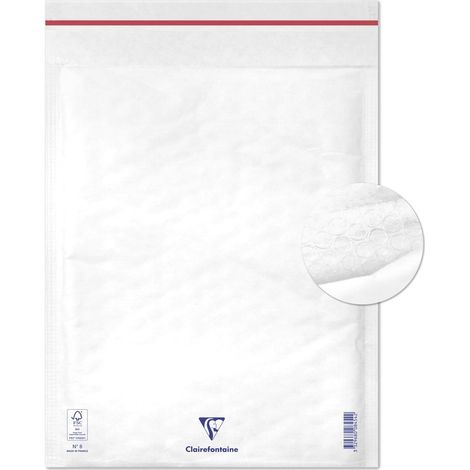 Clairefontaine 7354C - Confezione da 10 buste Bianche imbottite di Pluriball 270x360 mm - 90g/m² (1/2)