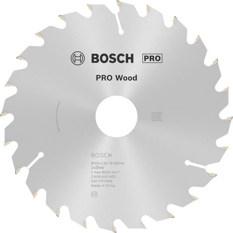 Disco da sega circolare PRO Wood, 165 x 2,6 x 30 mm, T24