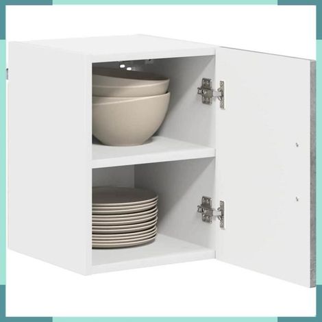 Armoire murale de cuisine - Kalmar - Gris béton - Bois d'ingénierie - 30 x 31 x 40 cm (1/5)