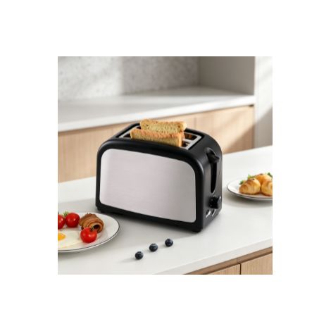 Grille‑pain gris argenté multifonction petit format appareil électrique de petit‑déjeuner domestique pour cuire des toasts tranches de pain et préparer des sandwichs (1/5)