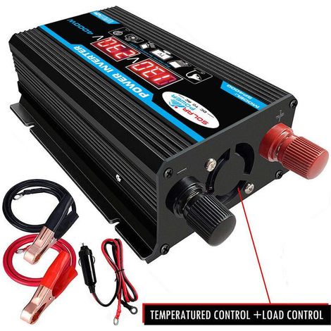 Convertisseur 12V 220V Pur Sinus 4000W Onduleur à Onde Sinusoïdale Pure Transformateur avec Télécommande & Double AC Prises de Courant pour RV Voiture de Camion Prises de Courant - Double AC Power Soc (1/4)