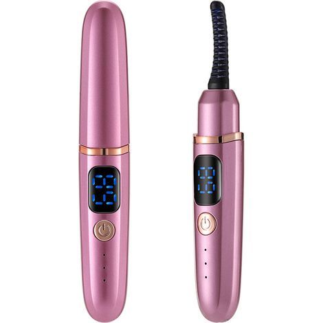Rizador De Pestañas Calentado - 3 Niveles De Temperatura 60 70 80 °C - Recargable USB-C - 20 Usos Por Carga - Para Pestañas Cortas O Largas - 1 Unidad (1/5)