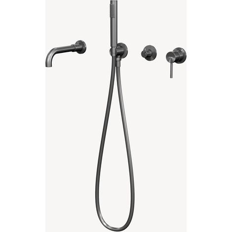 Mitigeur de baignoire à encastrer 4 trous Gun métal - Corbeau