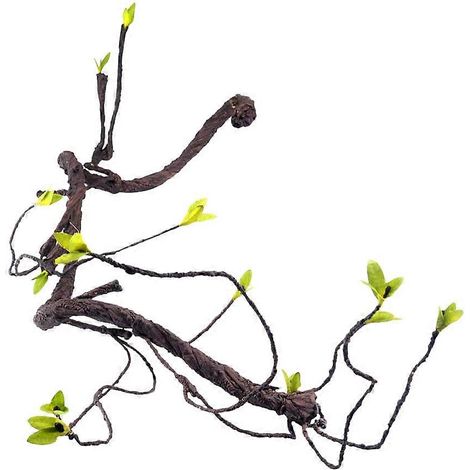 jouet reptile en rotin, imitation branche d'arbre, liane artificielle, jouet pour reptile, lézard en rotin courbé (1/5)