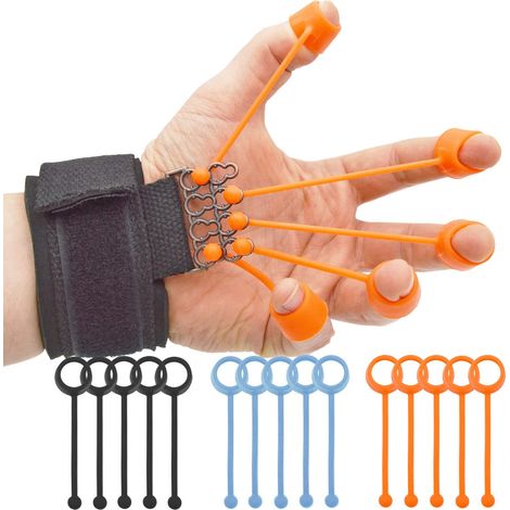 Eine Reihe von Übungen zur Stärkung der Finger, der Griffkraft und der Unterarme.