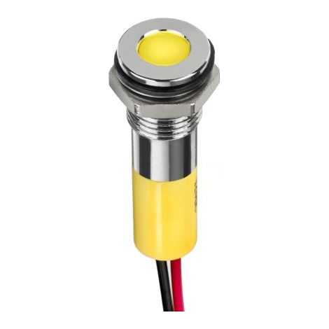 Voyant LED lumineux Jaune RS PRO, dia. 8mm, 12V c.c., taille de la lampe 5 mm, IP67 ( Prix pour 1 )