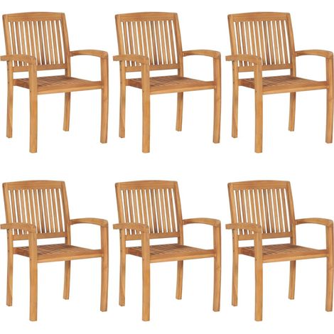 Maison Exclusive - Stapelbare Gartenstühle mit Kissen 6 Stk. Mass
