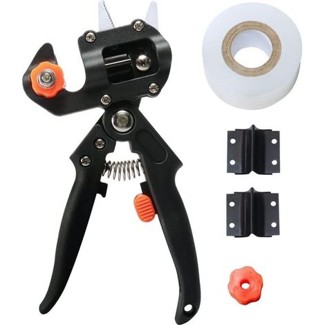 Ensemble d'Outils de Greffe de Jardin Kit 2 en 1 avec Lames de Rechange et Rubans de Greffe pour la Taille des Branches de Plantes, Vignes et Arbres Fruitiers (1/5)