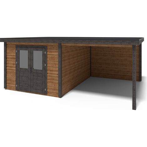 Casetta da giardino in legno Aura 6.06x4.09 m - 18.72 m2 - 28 mm - impregnata - 000471 (1/5)