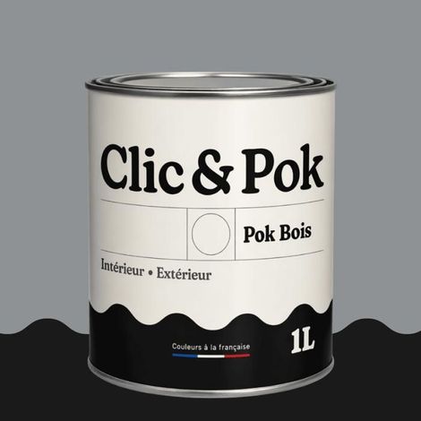 Peinture Bois Extérieur – POK BOIS - 1L - RAL 7045 - Telegris 1- Résistante aux intempéries - Ne s'écaille pas