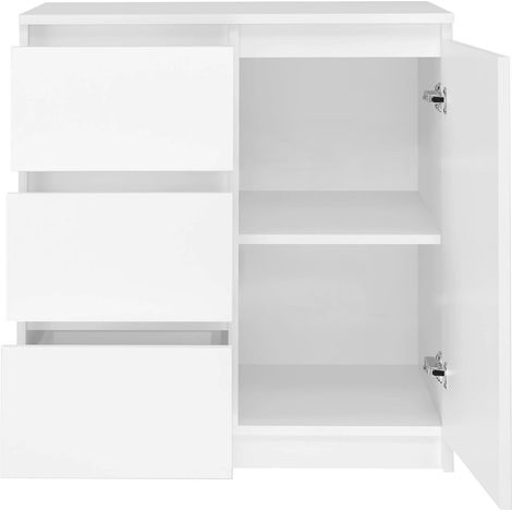Kommode topeshop Malwa weiß 80x40x75 cm minimalistisch