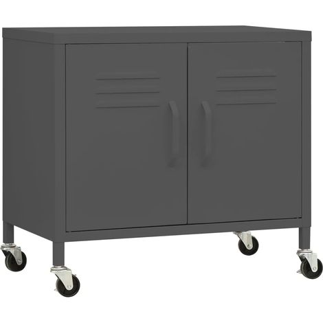 Armario móvil de almacenamiento con estante ajustable 60 x 35 x 56 cm acero antracita 020046900 (1/5)