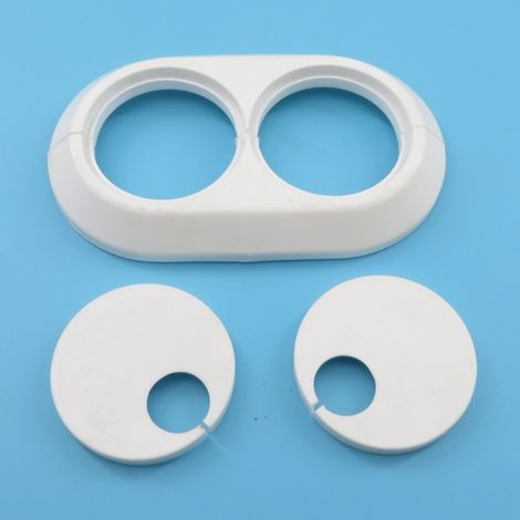 Decorative double cover for heating and gas pipes, round clip-on air conditioning pipe hole plug for tap and water pipe. (1/5)
