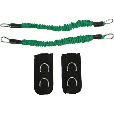 2 Pièces Sangles de Cheville Fitness Élastiques Haute Résistance Renforcement Musculaire Amélioration Saut Strap de Cheville Câble Vert 25 Livres (1/5)