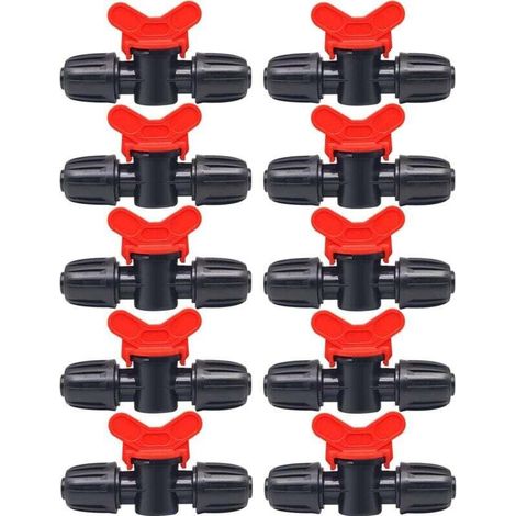 YMYNY 10 Pièces Vanne Commutation d'Irrigation, Irrigation Pipe Valve Switch,Robinet Barbelé Double Mâle, pour L'irrigation des Pelouses de Jardin, pour 16mm Tuyau
