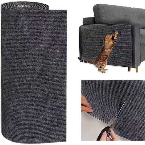 (gris foncé 100 x 30 cm) Protection anti griffures pour canapé et meubles, tapis adhésif anti griffures pour chats (1/5)