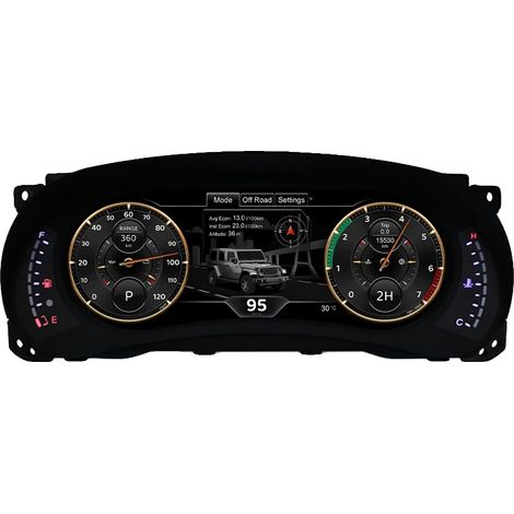 Tablero digital, pantalla de 12,3 pulgadas, compatible con Jeep Wrangler JK, negro. (1/2)
