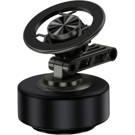 Support magnétique pour téléphone de voiture, fixation par ventouse, noir (1/5)