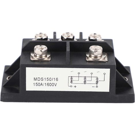 Deux redresseurs triphasés à pont de diodes MDS150A, courant de 150 A, tension de 1600 V, noyau en cuivre, résistant à une température de 150 degrés Celsius, dimensions 80 x 40 x 33 mm, boîtier métall (1/5)