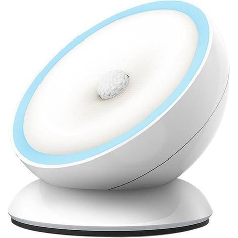 Luce notturna con sensore di movimento e base girevole per interni (bagno, corridoio, cabina di crociera, ecc.), bianca - Crezuo