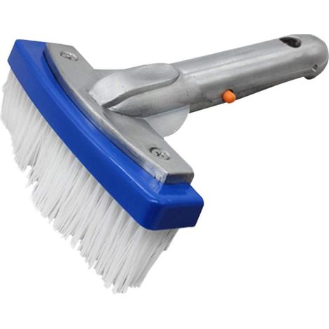 Brosse De Nettoyage Piscine - Dos Et Manche En Aluminium - Poils Acier Inoxydable - Pour Piscines Et Spas - 1 Pièce