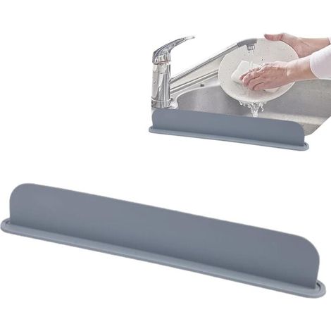Protection anti-éclaboussures en silicone pour évier de cuisine, protection anti-éclaboussures extra longue pour l'évier - Protection anti-éclaboussures, réutilisable pour robinets de salle (1/4)