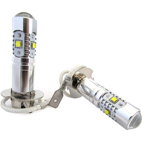 Lampada Led H3 PK22s 30W 12V Con 6 Led Cree Da 5W Super Potente e Bianco Per Fendinebbia (1/3)