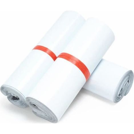 Lot de 100 enveloppes plastiques, expédition 25x35cm, pochette transparente, bordereau, e-commerce (1/3)