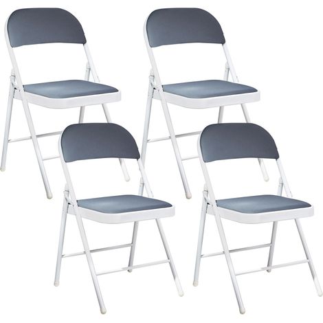 Set of 4 Folding Chairs SPARKS Dark Grey (1/5)