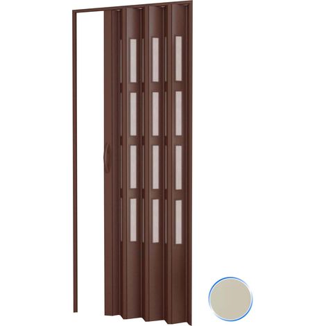 Porta a soffietto da interno in kit con vetri in PVC mod. Sonia Avorio 1140 82x220 cm (1/3)
