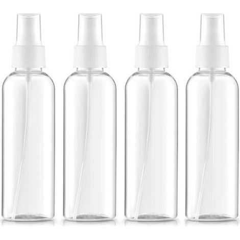 Panlom 5Pcs Flacon Spray Vide 100ml Vaporisateur Fine Brume de Voyage Bouteille Transparent en Plastique Contenant Liquide