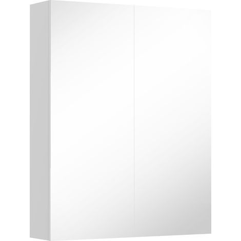 Armoire murale miroir, Le style minimaliste correspond parfaitement à l'espace de, dim. 75L x 60l x 15H cm, blanc bois (1/5)