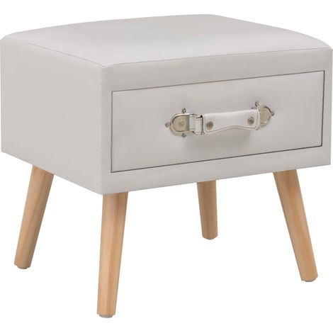 vidaXL Comodino Bianco 40x35x40 cm in Similpelle