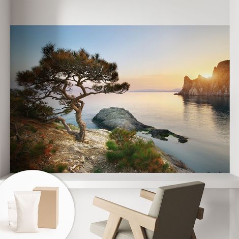 Tapete Vliestapete mit Kleber- abwaschbar - Raumgestaltung Schlafzimmer Wohnzimmer Tapete Ruhige Natur 104x70 cm (1/5)