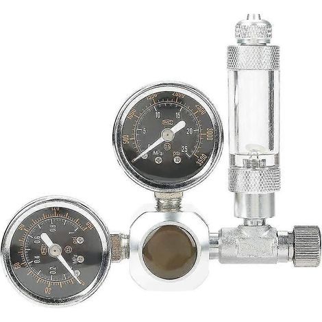 Régulateur de CO2 pour aquariums, double manomètre de pression CO2, système de CO2 à pression réglable avec compteur de bulles et clapet anti-retour (w21.8) (1/5)