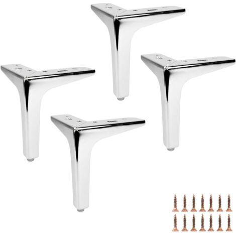 Set mit 4 verchromten Metallfüßen, 15 cm hoch, Möbelfüße für Sofas und Schränke, einfache und stabile Montage (1/5)
